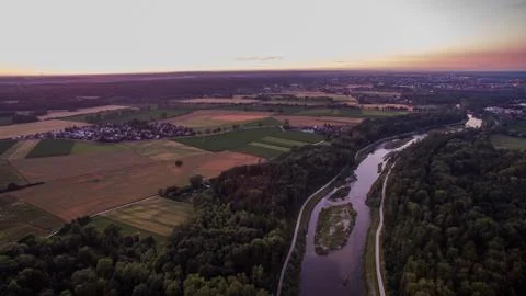 Sunset from a drone 写真素材