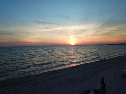 Sunset by drone Stock Photos