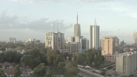 Sunset drone shot upper hill - nairobi Stock Footage