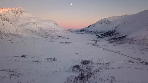 Sunset Drone View in Northern Norway. Video stock 105990448