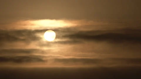 Sunset Dropping Through Cloud Layer Time Lapse Stock Footage 66476846