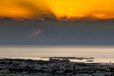 Sunset on Dubai's beach Stock-Fotos