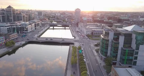 Sunset in Dublin Stock Footage 125535325