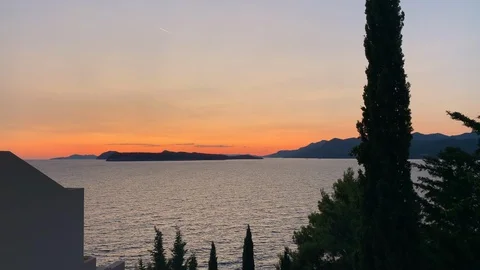 Sunset in Dubrovnik 1 Stock Footage 115861263