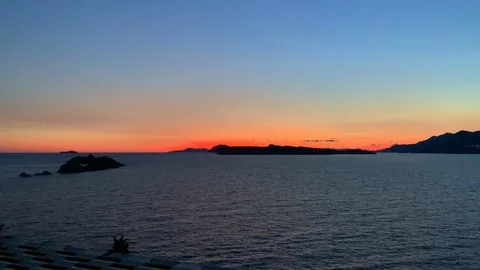 Sunset in Dubrovnik 2 Stock Footage 115861149