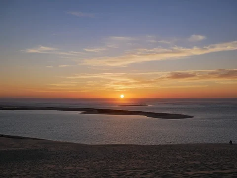 Sunset Dune du Pilat Pyla Stock Footage 96017748