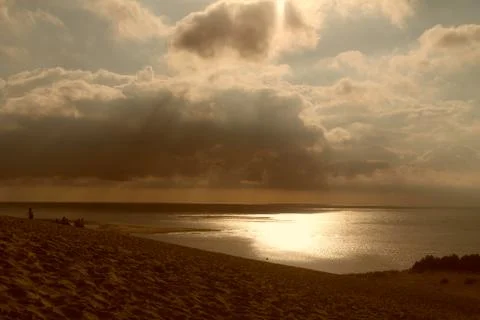 Sunset on the dune Stock Photos