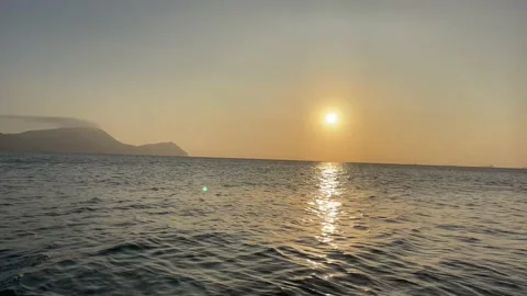 Sunset during boat trip from Lima Callao Stock Footage 204165425
