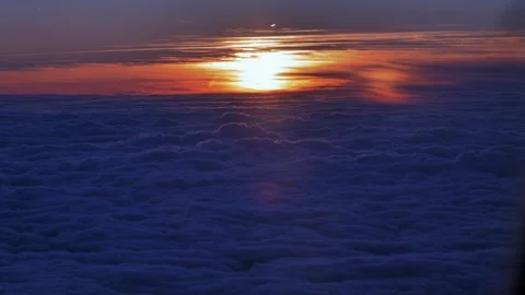 Sunset during flying Stock Footage 95603142
