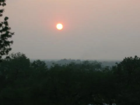 A sunset during a road trip Stock Photos