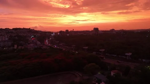 Sunset during solar storm Stock Footage 276945323