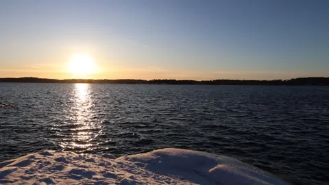Sunset during the winter. Stock Footage 304630881