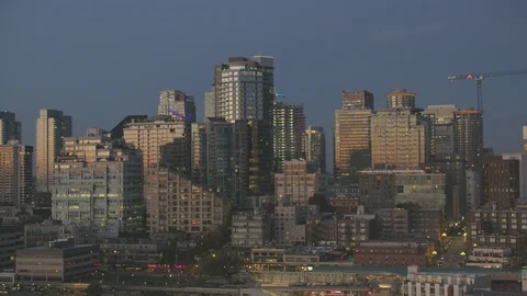 Sunset Dusk Aerial View of Seattle City Washington USA Shot on RED Video stock 99831274