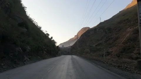 Sunset dusk alpine rocks Stock Footage 203993886