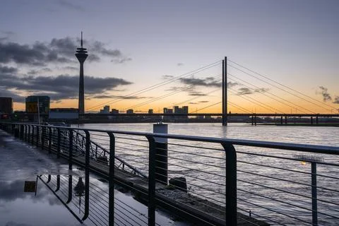 Sunset in Dusseldorf, Germany Stock Photos