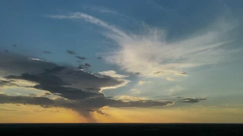 Sunset dying thundershower 2 Stock Footage 160052804