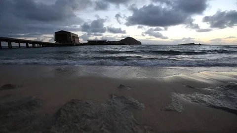 Sunset from the east side of Oahu just outside Honolulu, Hawaii Stock Footage 124278037