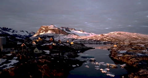 Sunset in eastern Greenland Stock Footage 138244318