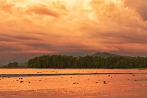 Sunset ebb landscape Stock Photos