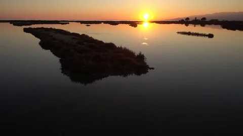 Sunset in the Ebro delta in Tarragona Stock Footage 101027085