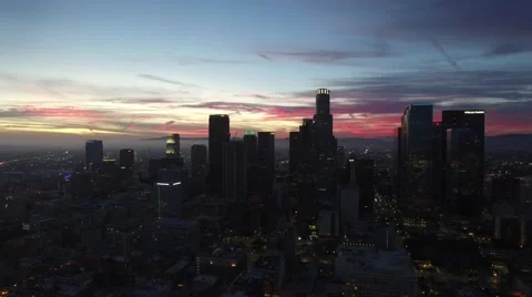 Sunset eclipse los angeles downtown Stock Footage 55275629