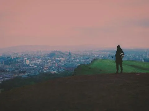 Sunset in Edinburgh Foto stock