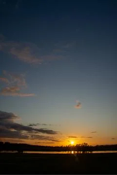 Sunset at the Elbe, Germany Stock Photos