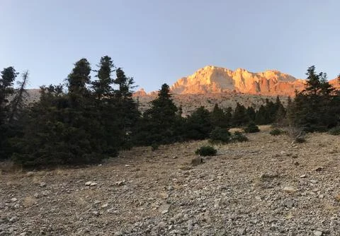 Sunset at Emli Valley and Emli Forest Stock Photos