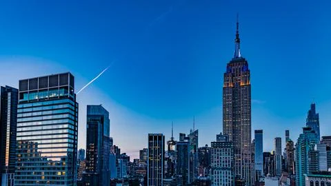 Sunset Empire State building Stock Photos