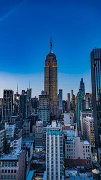 Sunset Empire State building Stock Photos