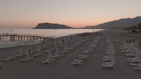 Sunset on an Empty Beach Stock Footage 282931239