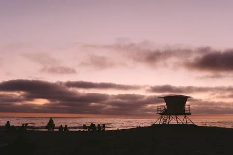 Sunset at Encinitas Stock Photos
