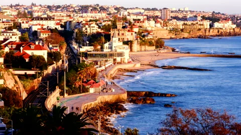 Sunset in Estoril Stock Footage 230641215