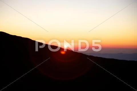 Sunset on the Etna Stock Photos