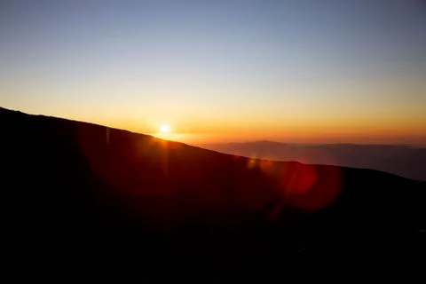 Sunset on the Etna Stock Photos