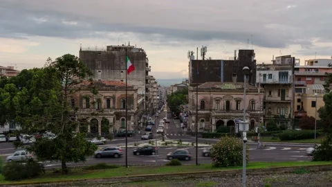 Sunset in Via Etnea Stock Footage 163856304