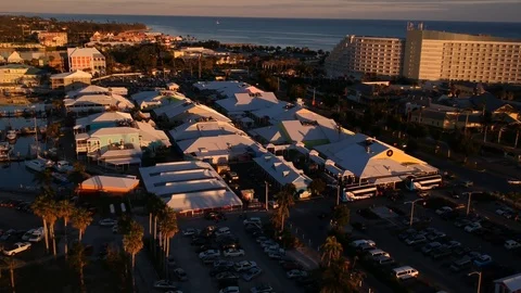 Sunset Evening Aerial View Of Lucaya Strip Lucaya Bahamas Stock Footage 86048963