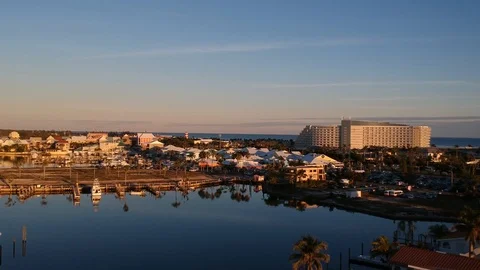 Sunset Evening Aerial View Of Lucaya Strip Lucaya Bahamas Stock Footage 86061815