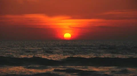 Sunset evening on the beach Stock Footage 20528645