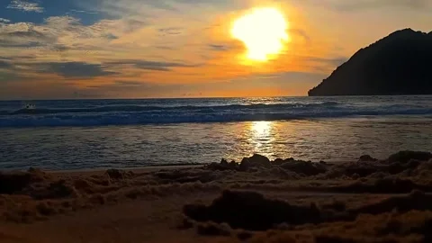 Sunset Evening On The Beach Video stock 243651924