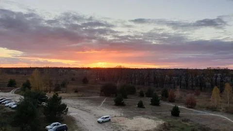 Sunset. Evening. Beautiful sky. Stock Photos