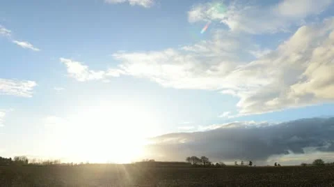 Sunset evening in the countryside timelapse Stock Footage 22040752