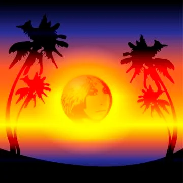 Sunset evening 스톡 일러스트