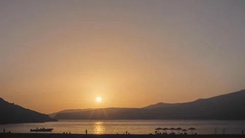 Sunset evening lake landscape Video stock 273698278