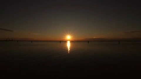 Sunset evening lake nature. Video stock 274414978