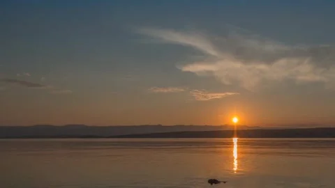 Sunset evening Lake view Stock Footage 273698539