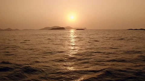 Sunset evening Lake water waves Stock-Footage 274414650