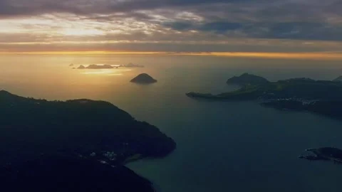 Sunset evening Ocean mountain nature Stock Footage 274415367