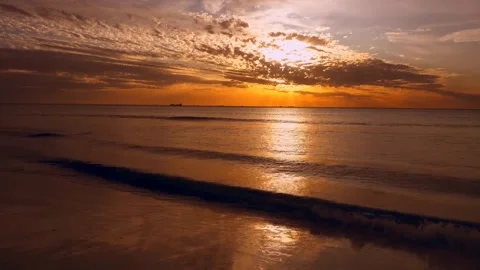 Sunset evening Ocean waves Stock-Footage 274414363