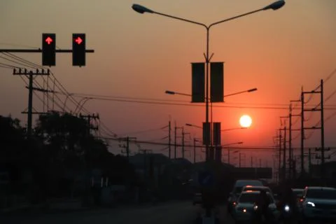 Sunset at evening Stockfoto's